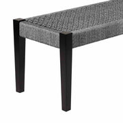Rhett Indoor Outdoor Dining Bench in Eucalyptus Wood and Gray Rope - Furniture City (CA)l