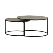 Rina Concrete and Black Metal 2 Piece Nesting Coffee Table Set - Furniture City (CA)l