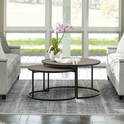Rina Concrete and Black Metal 2 Piece Nesting Coffee Table Set - Furniture City (CA)l