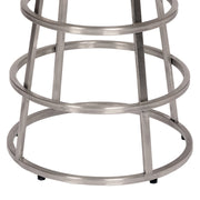 Ringo 26" Backless Brushed Stainless Steel Barstool in Gray Faux Leather - Furniture City (CA)l