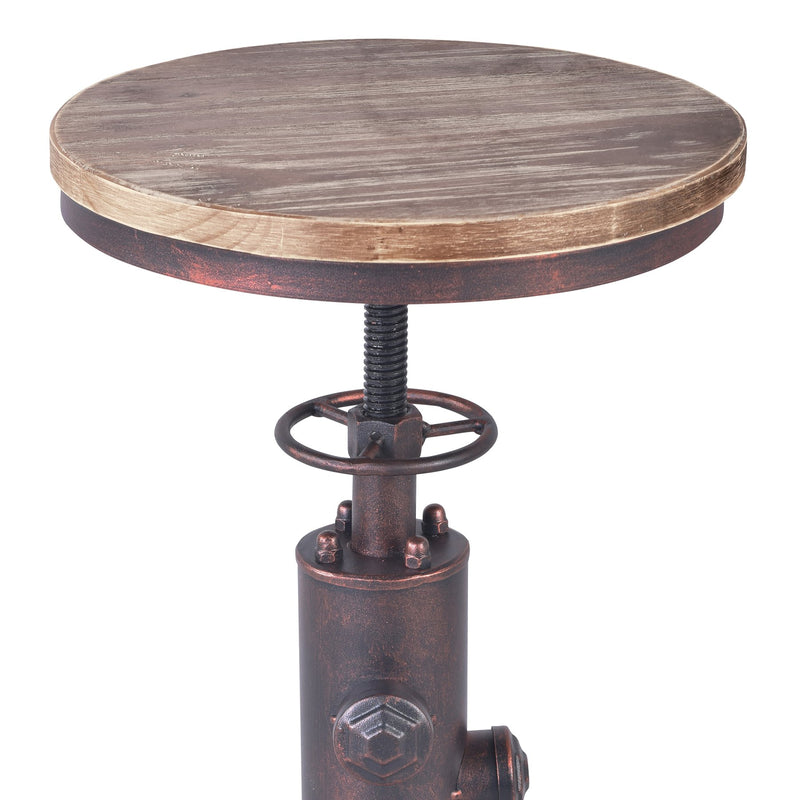 Remy Adjustable Height Pine Wood and Copper Backless Bar Stool - Furniture City (CA)l