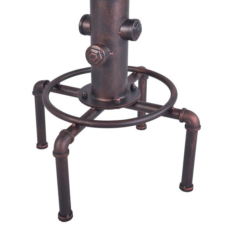 Remy Adjustable Height Pine Wood and Copper Backless Bar Stool - Furniture City (CA)l
