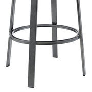 Reuben Swivel Counter or Bar Stool in Black Finish with Gray Faux Leather - Furniture City (CA)l