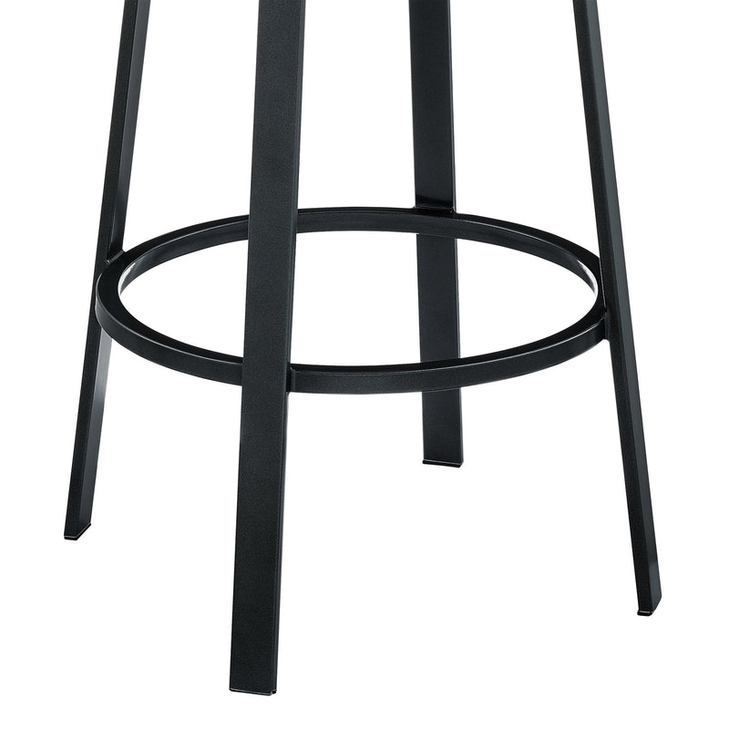Reuben Swivel Counter or Bar Stool in Cloud Finish with White Faux Leather - Furniture City (CA)l