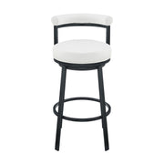 Reuben Swivel Counter or Bar Stool in Cloud Finish with White Faux Leather - Furniture City (CA)l