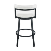 Reuben Swivel Counter or Bar Stool in Cloud Finish with White Faux Leather - Furniture City (CA)l