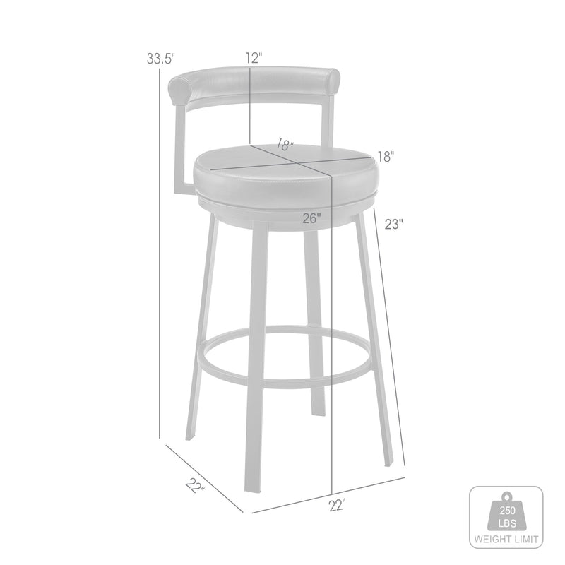 Reuben Swivel Counter or Bar Stool in Mocha Finish with Brown Faux Leather - Furniture City (CA)l