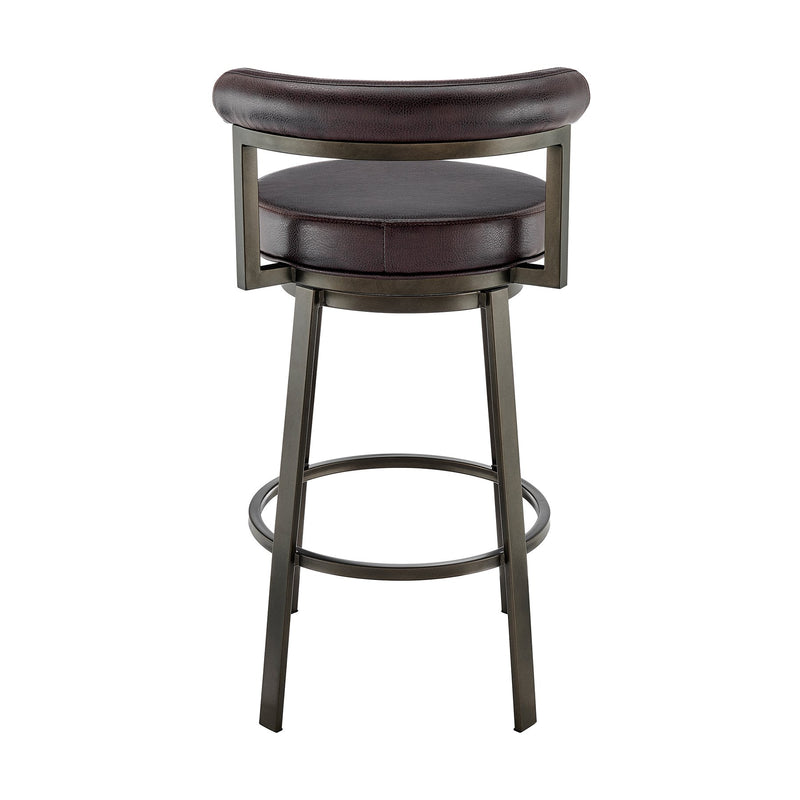 Reuben Swivel Counter or Bar Stool in Mocha Finish with Brown Faux Leather - Furniture City (CA)l