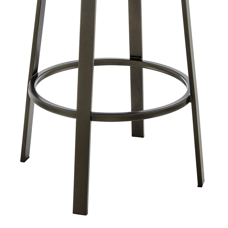 Reuben Swivel Counter or Bar Stool in Mocha Finish with Brown Faux Leather - Furniture City (CA)l
