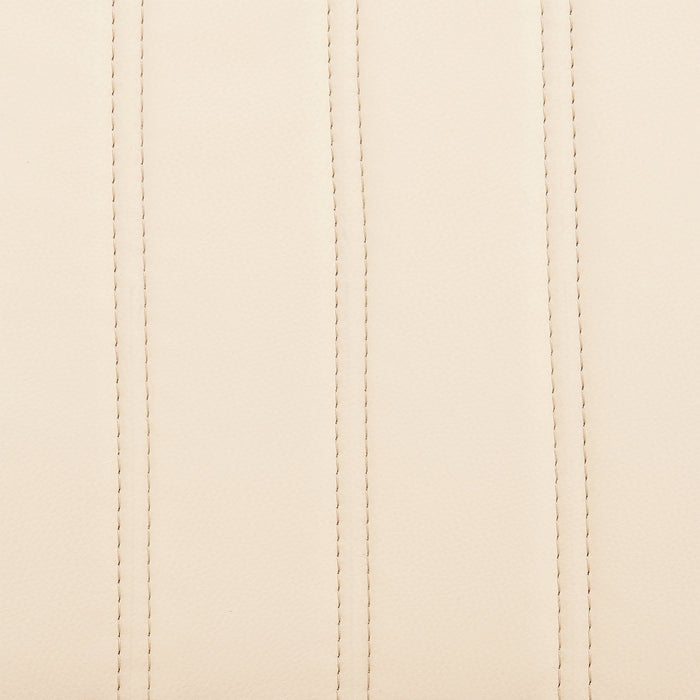 Renee 26" Swivel Cream Faux Leather and Walnut Wood Bar Stool