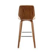 Renee 30" Swivel Cream Faux Leather and Walnut Wood Bar Stool - Furniture City (CA)l