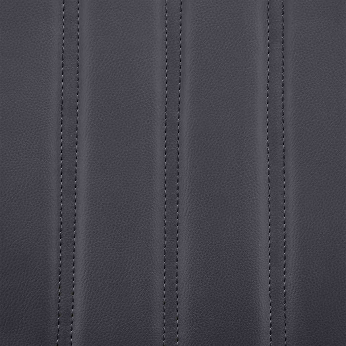 Renee 30" Swivel Gray Faux Leather and Walnut Wood Bar Stool