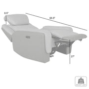 Rosalyn Zero Gravity Power Recliner in Silver and Gray Leather with Power Headrest - Furniture City (CA)l