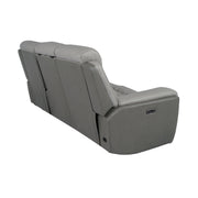 Rosalyn 87" Zero Gravity Power Reclining Sofa with Dropdown Console in Silver and Gray Leather - Furniture City (CA)l