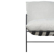 Rogan Accent Chair in Soft Oat Fabric with Black Metal Finish - Furniture City (CA)l