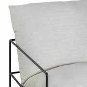 Rogan Accent Chair in Soft Oat Fabric with Black Metal Finish - Furniture City (CA)l