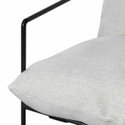 Rogan Accent Chair in Soft Oat Fabric with Black Metal Finish - Furniture City (CA)l