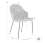 Rocco Upholstered Dining Chair in Taupe Gray and Black Faux Leather with Black Metal Legs - Set of 2 - Furniture City (CA)l