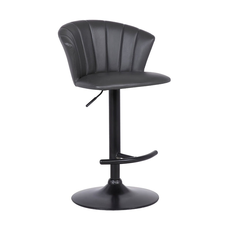 Raquel Adjustable Modern Gray Faux Leather Bar Stool - Furniture City (CA)l