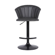 Raquel Adjustable Modern Gray Faux Leather Bar Stool - Furniture City (CA)l