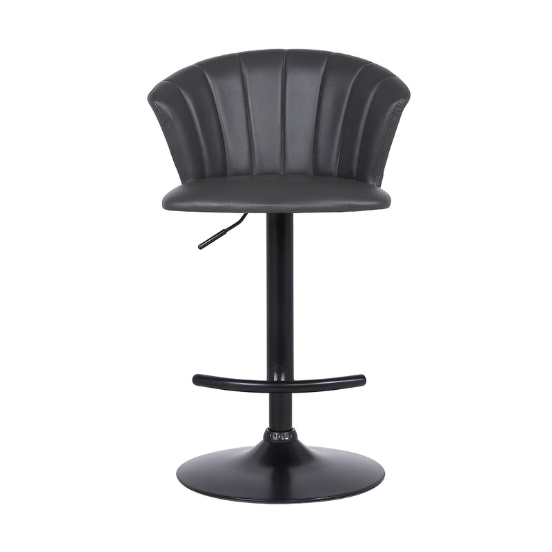 Raquel Adjustable Modern Gray Faux Leather Bar Stool - Furniture City (CA)l