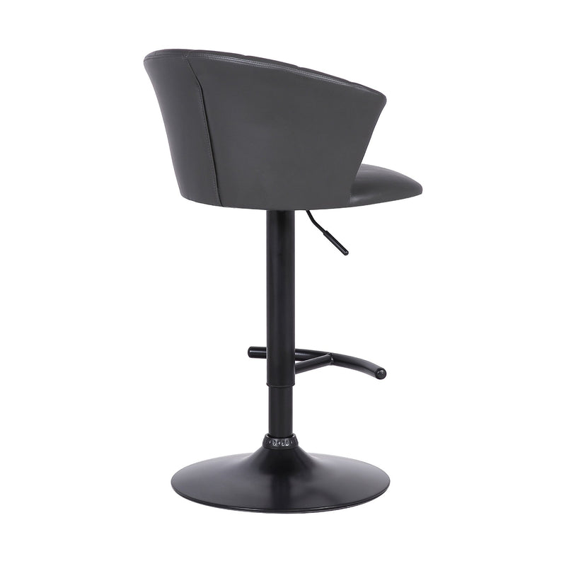 Raquel Adjustable Modern Gray Faux Leather Bar Stool - Furniture City (CA)l