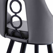 Ruby 26" Counter Height Swivel Gray Faux Leather and Black Metal Bar Stool - Furniture City (CA)l