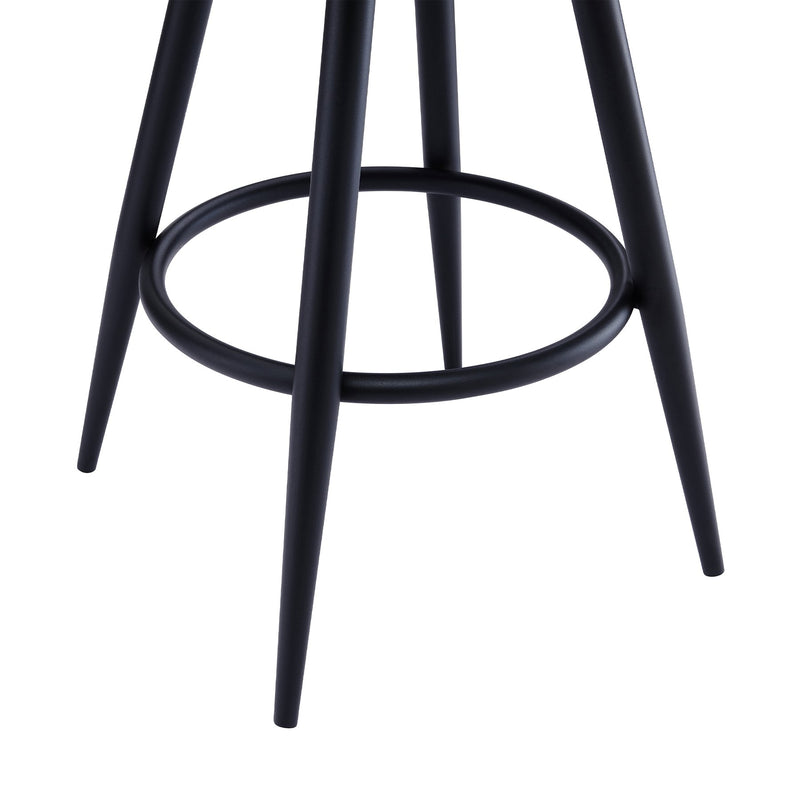 Ruby 26" Counter Height Swivel Gray Faux Leather and Black Metal Bar Stool - Furniture City (CA)l