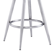Ruby 30" Bar Height Swivel Black Faux Leather and Brushed Stainless Steel Bar Stool - Furniture City (CA)l