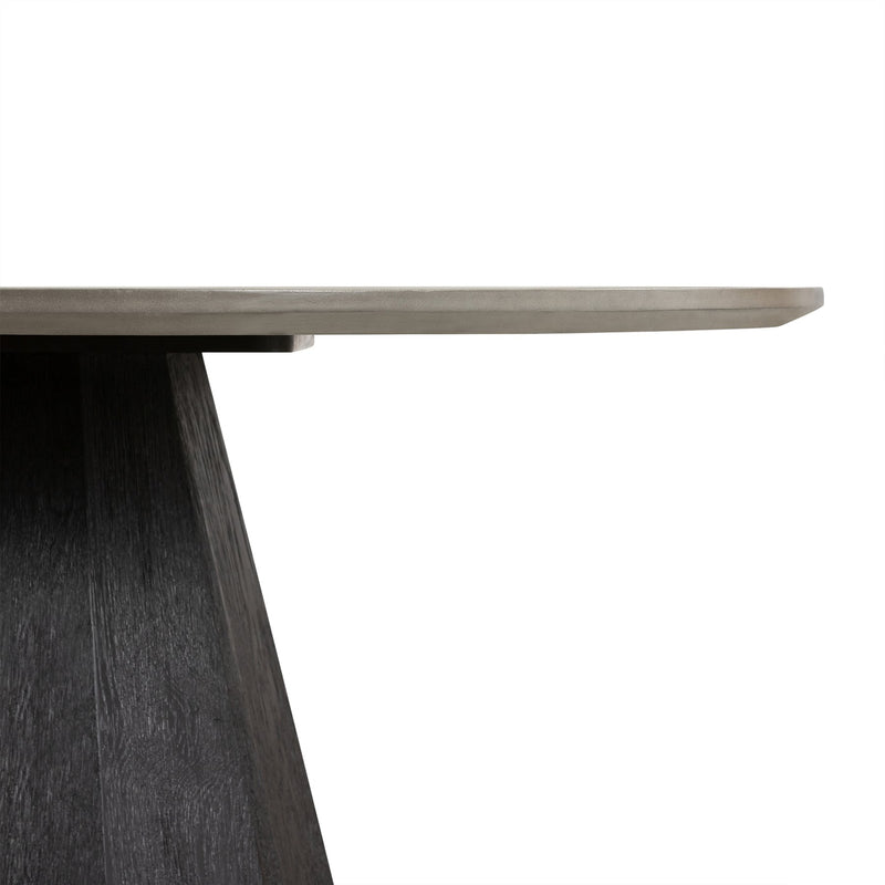 Revival Concrete and Oak Round Dining Table - Furniture City (CA)l