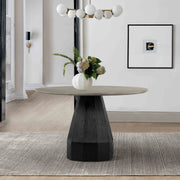 Revival Concrete and Oak Round Dining Table - Furniture City (CA)l