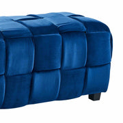 Raven Contemporary Long Ottoman in Blue Velvet - Furniture City (CA)l