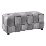 Raven Contemporary Long Ottoman in Gray Velvet - Furniture City (CA)l