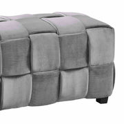 Raven Contemporary Long Ottoman in Gray Velvet - Furniture City (CA)l
