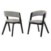 Rowan Gray Upholstered Dining Chairs in Black Finish - Set of 2 - Furniture City (CA)l