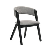 Rowan Gray Upholstered Dining Chairs in Black Finish - Set of 2 - Furniture City (CA)l