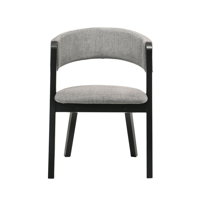 Rowan Gray Upholstered Dining Chairs in Black Finish - Set of 2 - Furniture City (CA)l