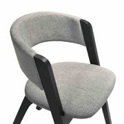 Rowan Gray Upholstered Dining Chairs in Black Finish - Set of 2 - Furniture City (CA)l