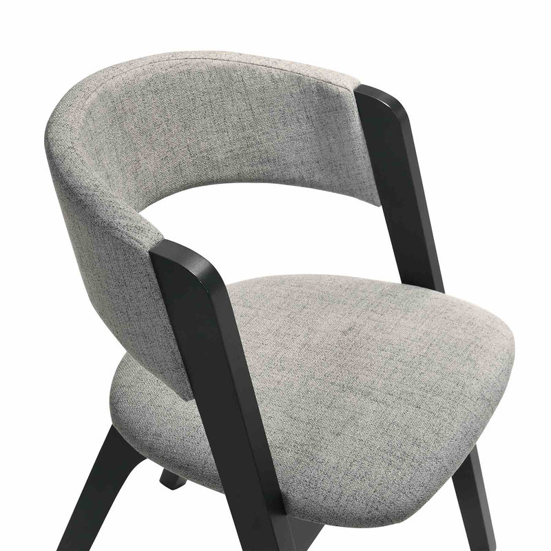 Rowan Gray Upholstered Dining Chairs in Black Finish - Set of 2 - Furniture City (CA)l