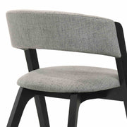 Rowan Gray Upholstered Dining Chairs in Black Finish - Set of 2 - Furniture City (CA)l