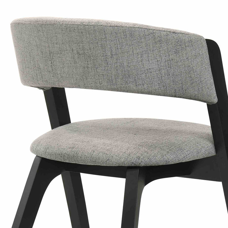 Rowan Gray Upholstered Dining Chairs in Black Finish - Set of 2 - Furniture City (CA)l