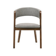 Rowan Gray Upholstered Dining Chairs in Walnut Finish - Set of 2 - Furniture City (CA)l