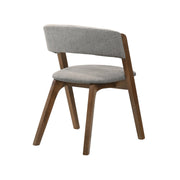 Rowan Gray Upholstered Dining Chairs in Walnut Finish - Set of 2 - Furniture City (CA)l
