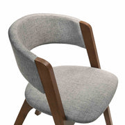 Rowan Gray Upholstered Dining Chairs in Walnut Finish - Set of 2 - Furniture City (CA)l