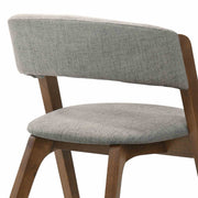 Rowan Gray Upholstered Dining Chairs in Walnut Finish - Set of 2 - Furniture City (CA)l