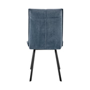 Rylee Dining Room Accent Chair in Blue Fabric and Black Finish - Set of 2 - Furniture City (CA)l