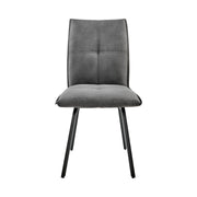 Rylee Dining Room Accent Chair in Charcoal Fabric and Black Finish - Set of 2 - Furniture City (CA)l