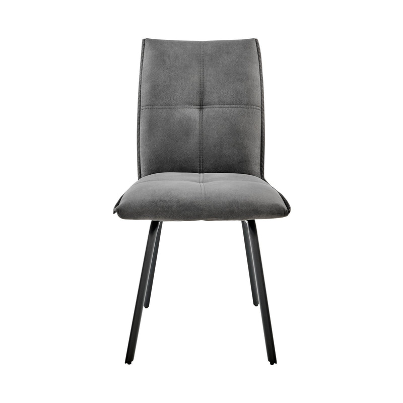 Rylee Dining Room Accent Chair in Charcoal Fabric and Black Finish - Set of 2 - Furniture City (CA)l