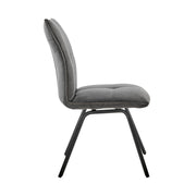 Rylee Dining Room Accent Chair in Charcoal Fabric and Black Finish - Set of 2 - Furniture City (CA)l