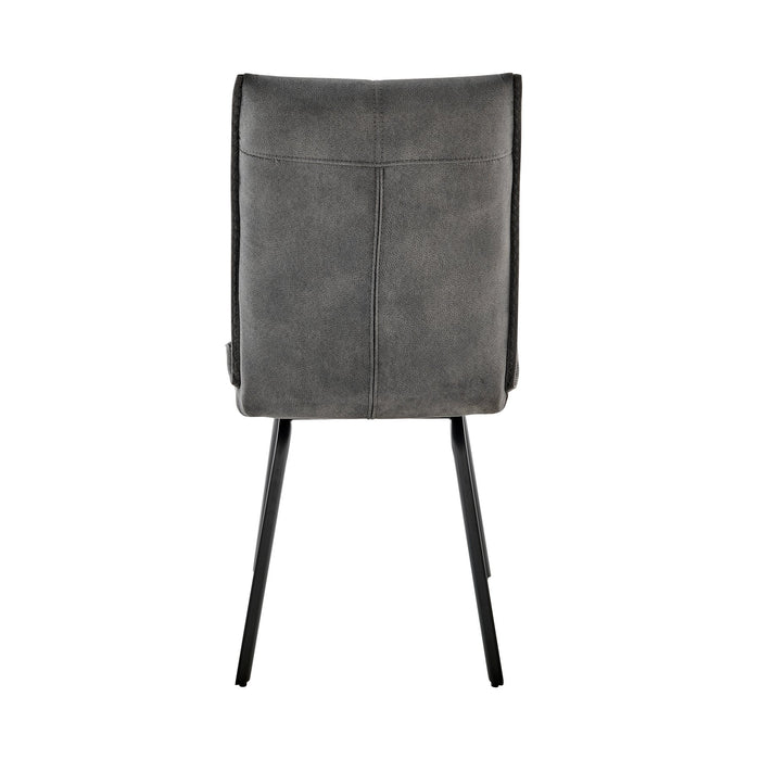 Rylee Dining Room Accent Chair in Charcoal Fabric and Black Finish - Set of 2
